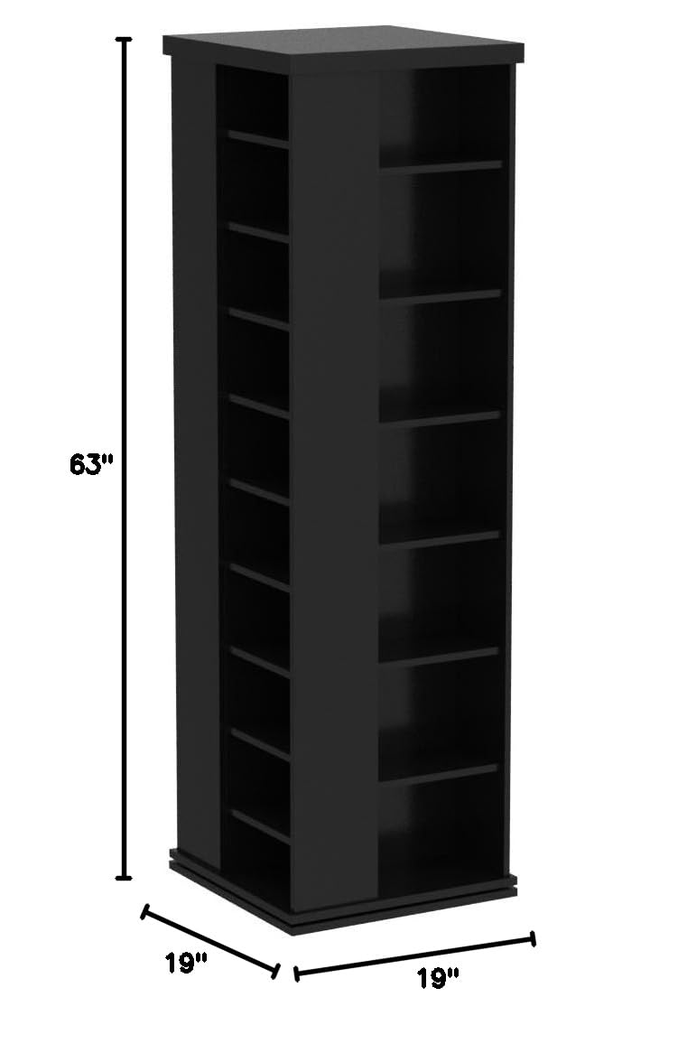 Black 4-Sided Revolving Media Tower T62110