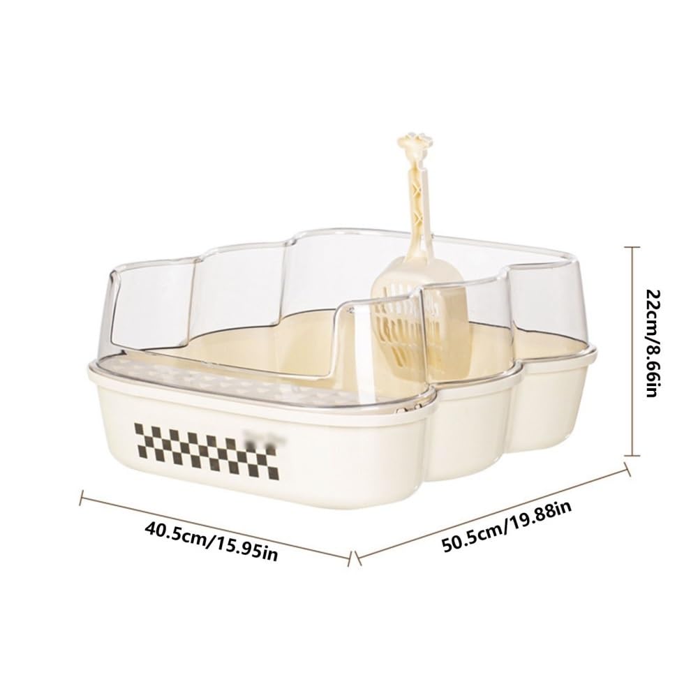 Extra Large Semi-Closed Cat Litter Box with Scoop Pink M59233