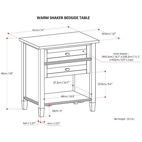 2-Piece Wood Nightstand Set R722452