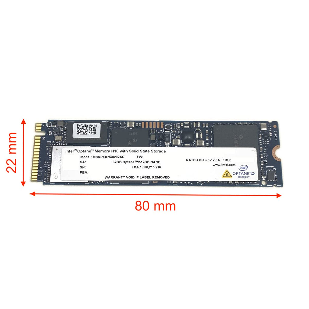 32GB Optane Memory with 512GB SSD M.2 2280 NVMe PCIe Gen3 x4 H77788