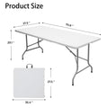 6FT White Foldable Plastic Utility Table X25817
