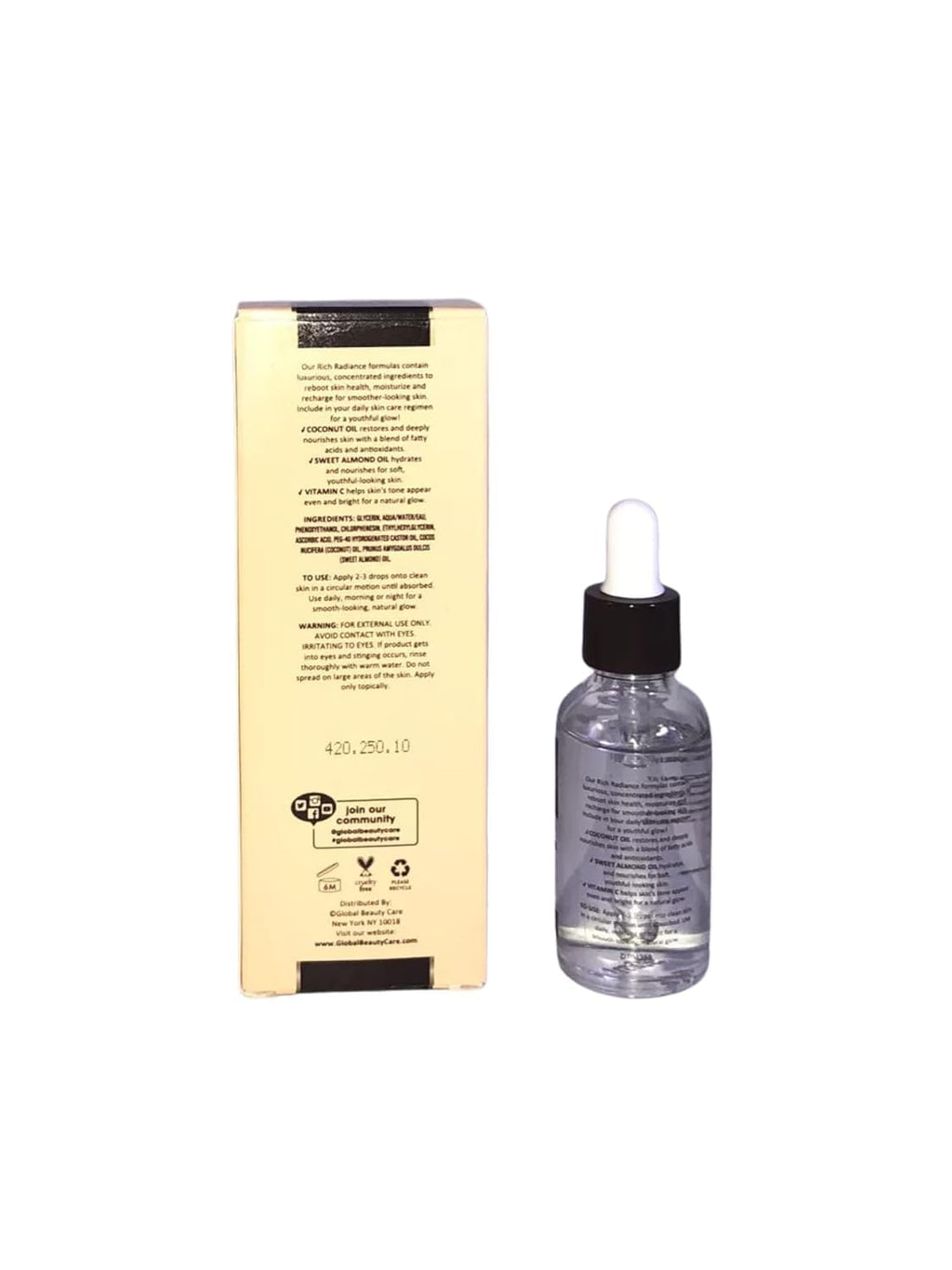 Face Glow Oil with Coconut, Sweet Almond & Vitamin C Set of 2 H66657