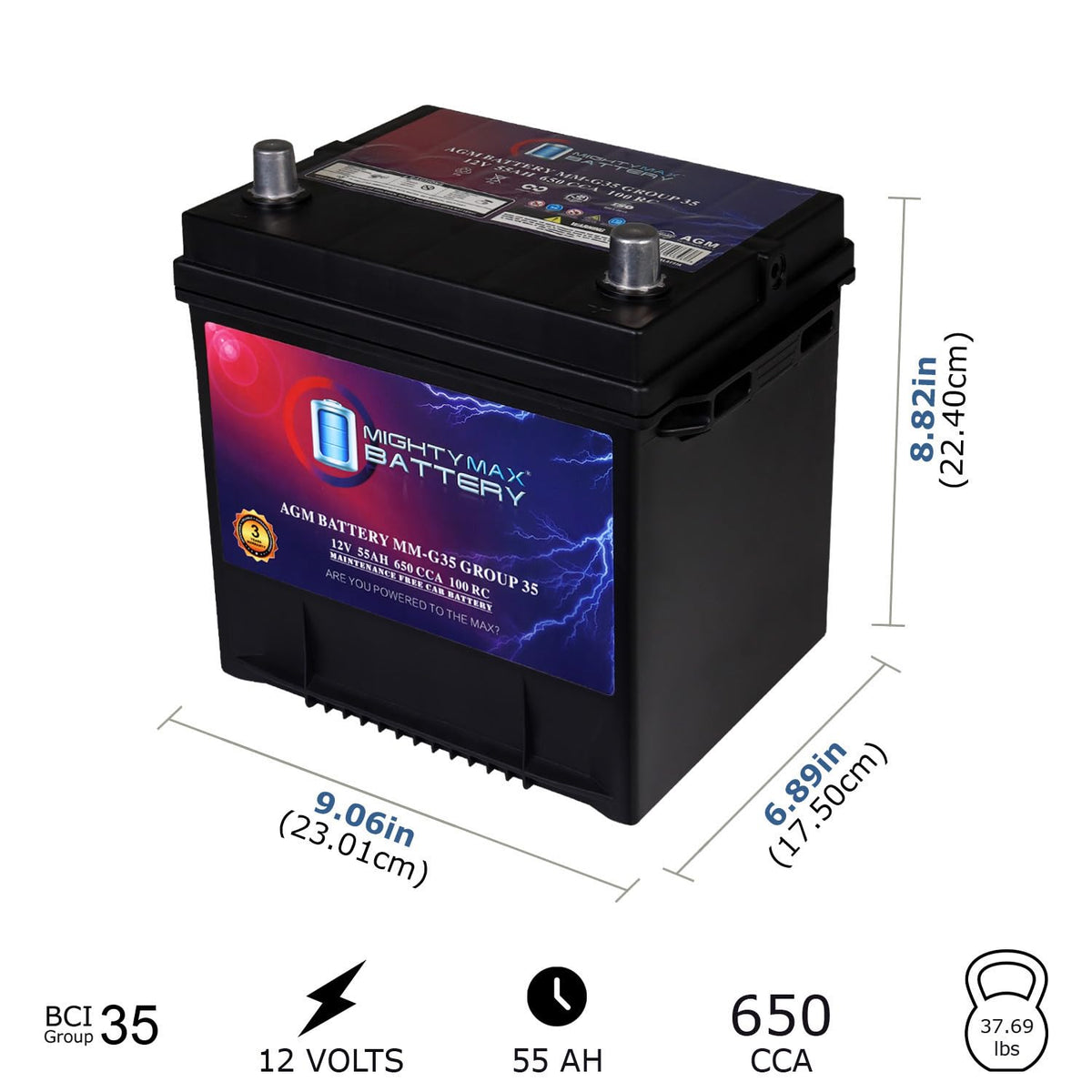 12V 55Ah AGM Replacement Battery K59860