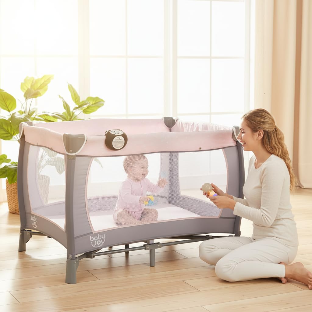 5 in 1 Pack and Play with Bassinet and Diaper Changing Table T204