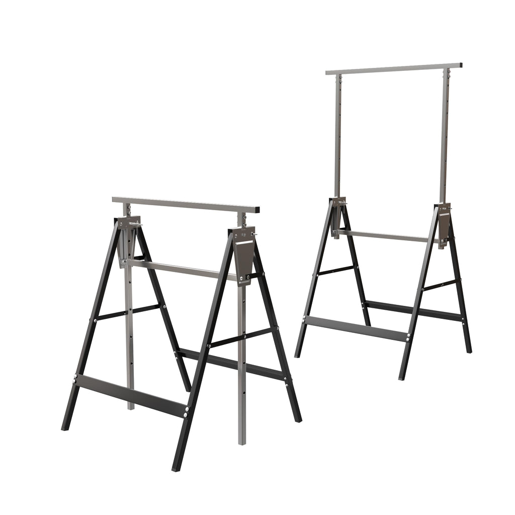 Heavy Duty Steel Sawhorse Brackets 2 Pack Adjustable Folding 330 lbs Capacity S79597