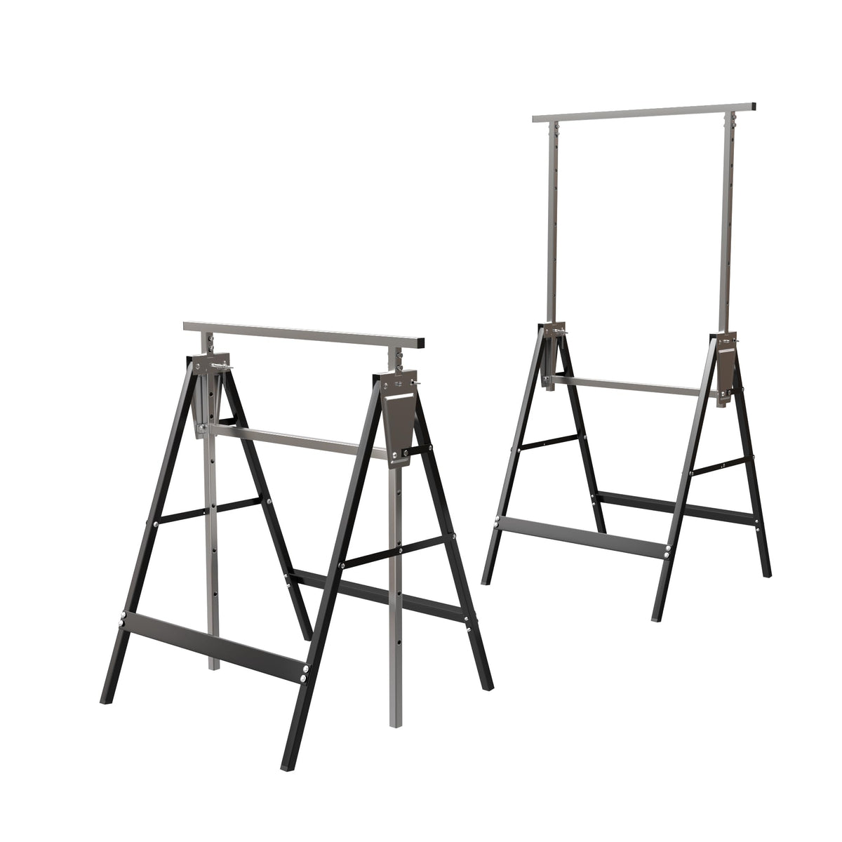 Heavy Duty Steel Sawhorse Brackets 2 Pack Adjustable Folding 330 lbs Capacity S79597