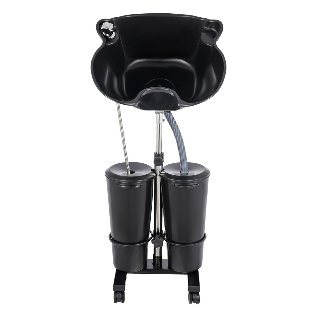 Portable Shampoo Basin with 2 Water Buckets, Black Z7583