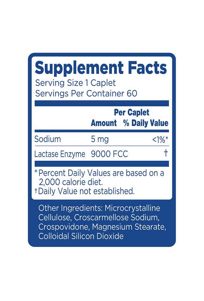 Lactose Intolerance Caplets 120 Count A589