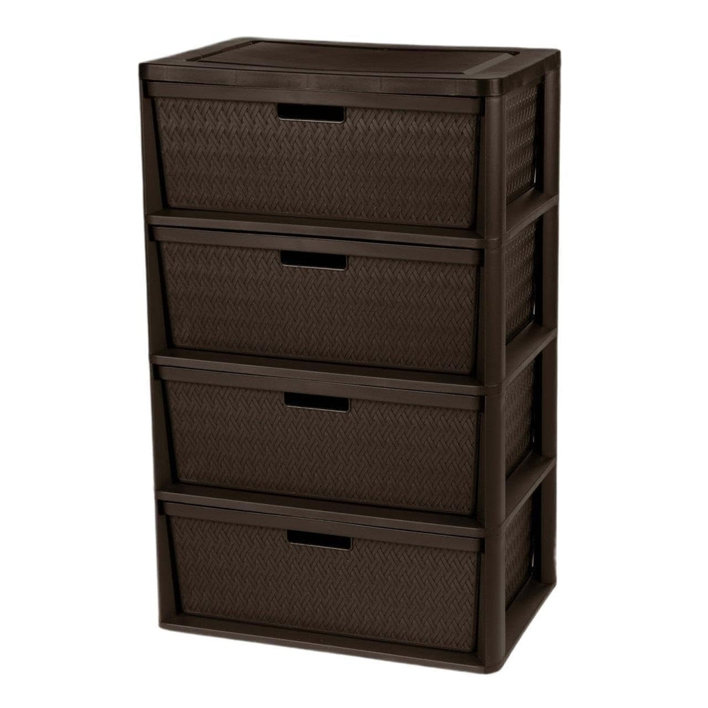 Brown 4 Drawer Storage Tower D4798