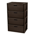 Brown 4 Drawer Storage Tower D4798