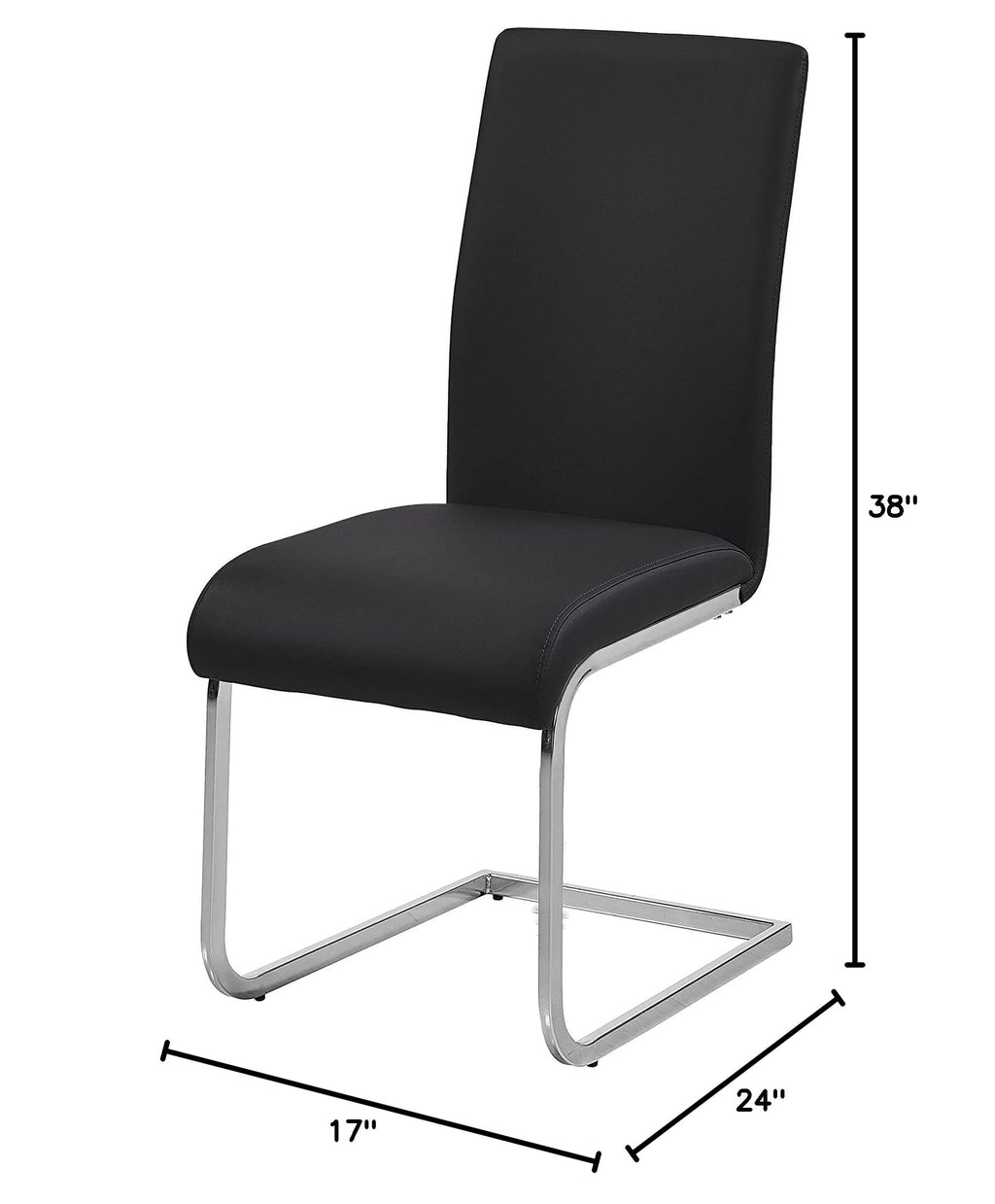 Black Faux Leather Dining Chairs Set of 2 J5479
