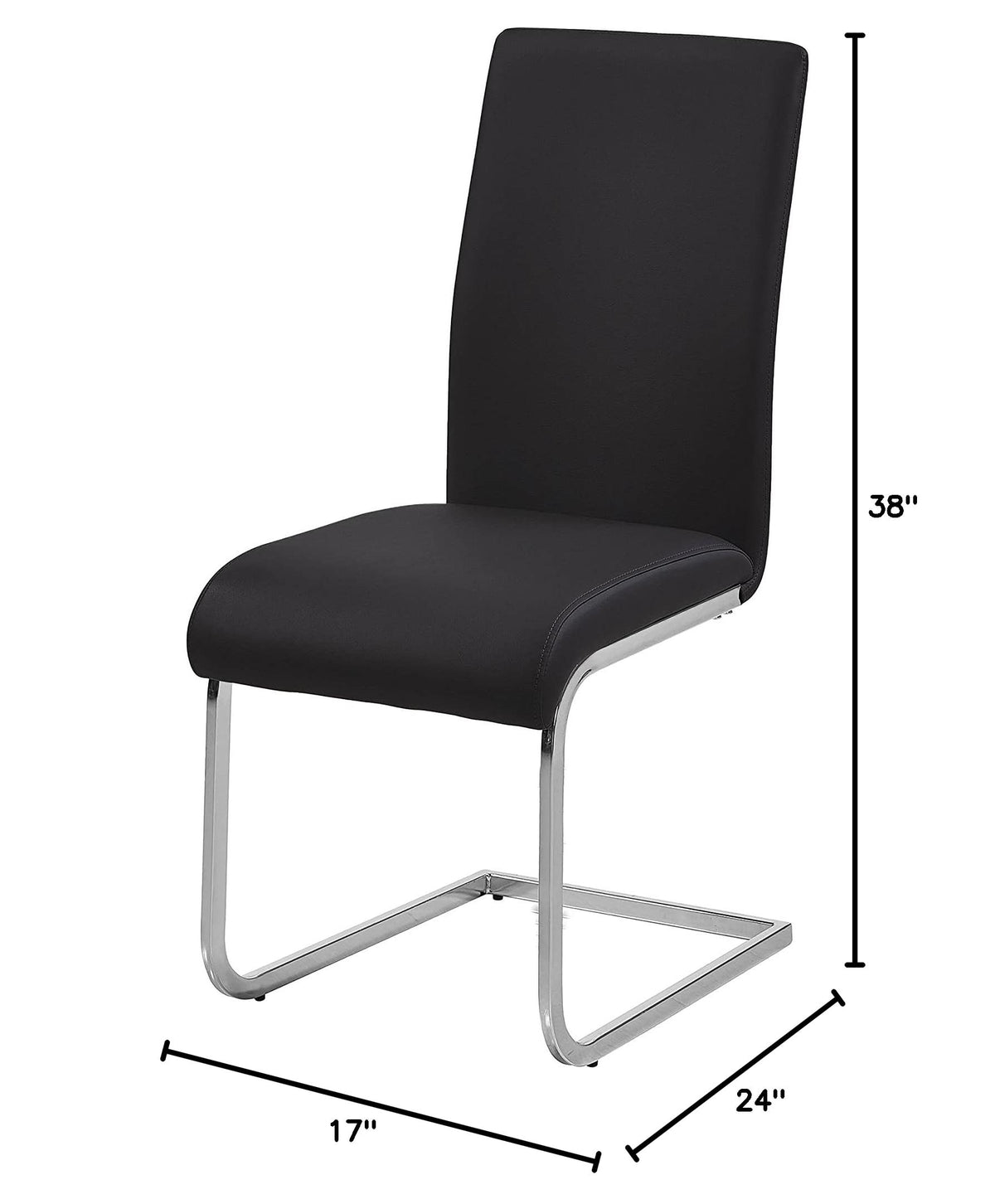 Black Faux Leather Dining Chairs Set of 2 J5479