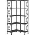 Black 5-Tier L-Shaped Corner Bookshelf B45278