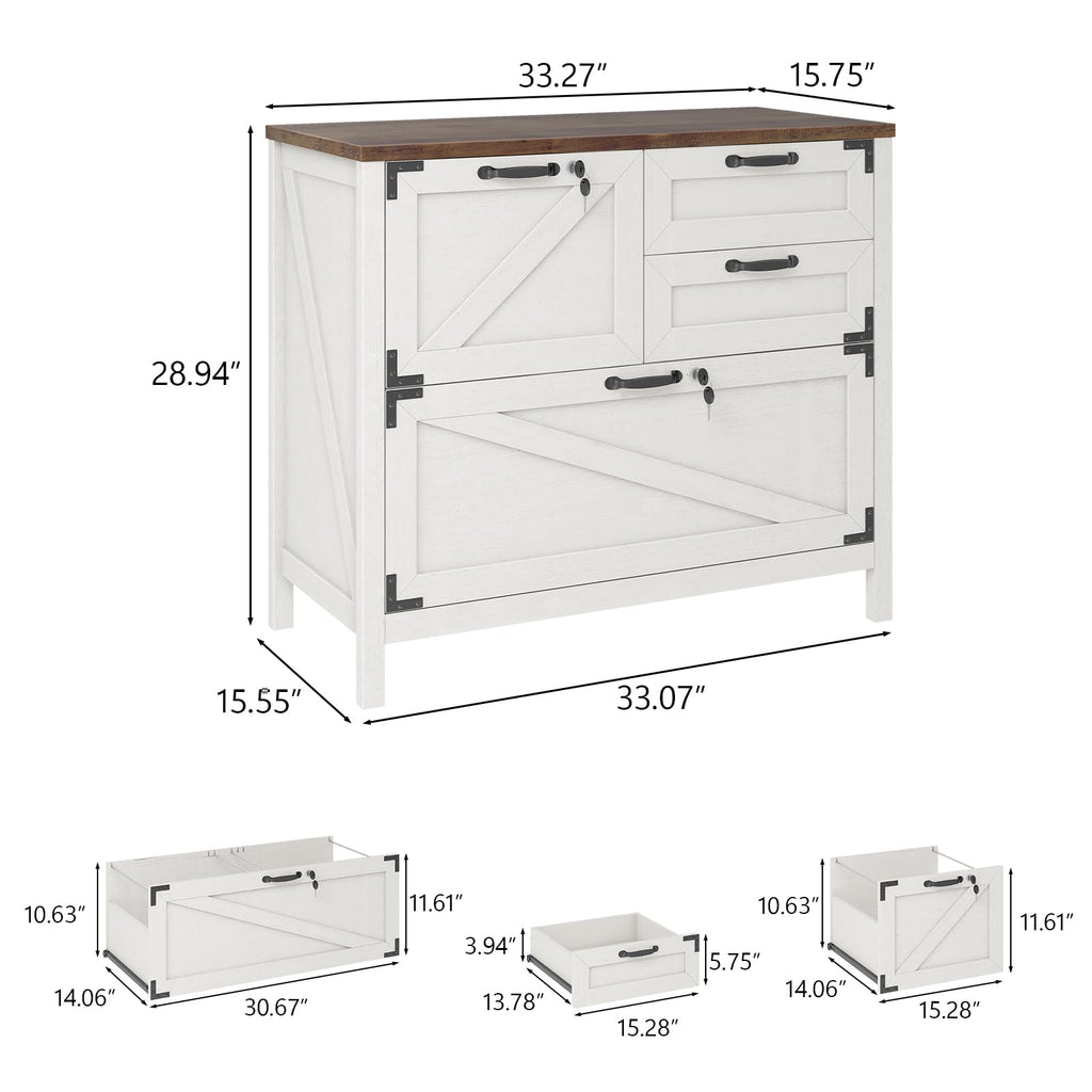 White 4 Drawer File Cabinet with Lock J327374