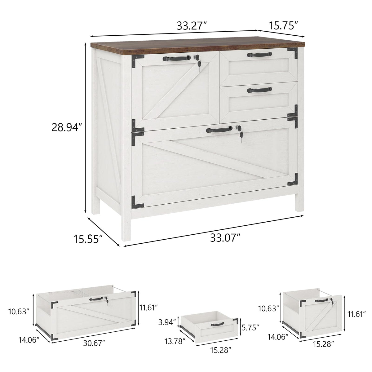 White 4 Drawer File Cabinet with Lock J327374