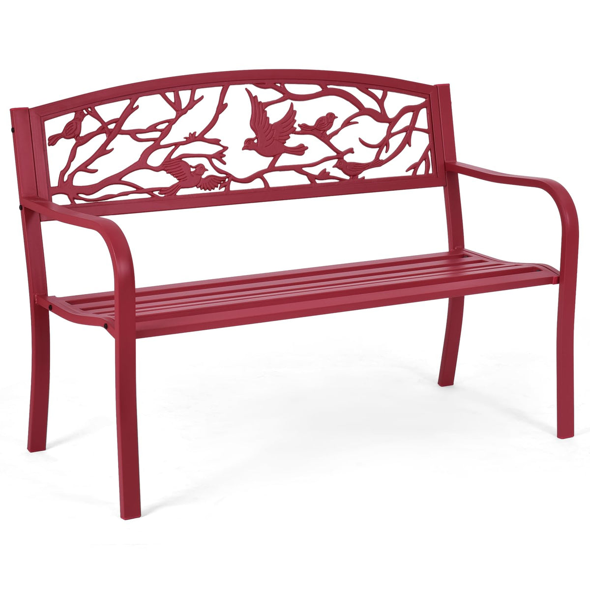 50" Outdoor Bench with Cast Iron Backrest X342