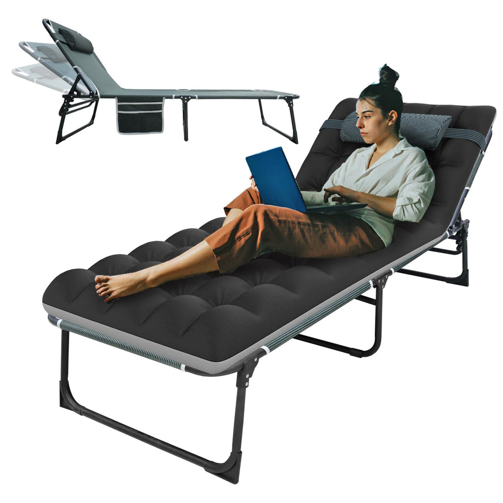 5-Position Folding Camping Cot with Mattress A81342