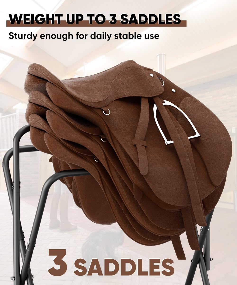 Foldable Saddle Rack with Storage K31024