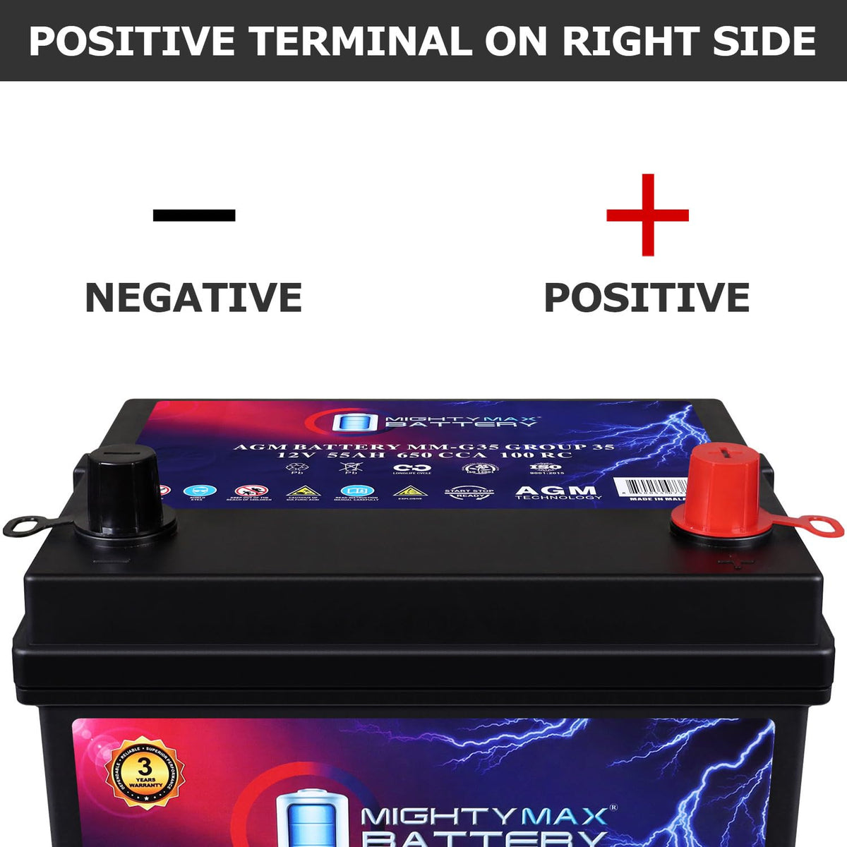 12V 55Ah AGM Replacement Battery K59860