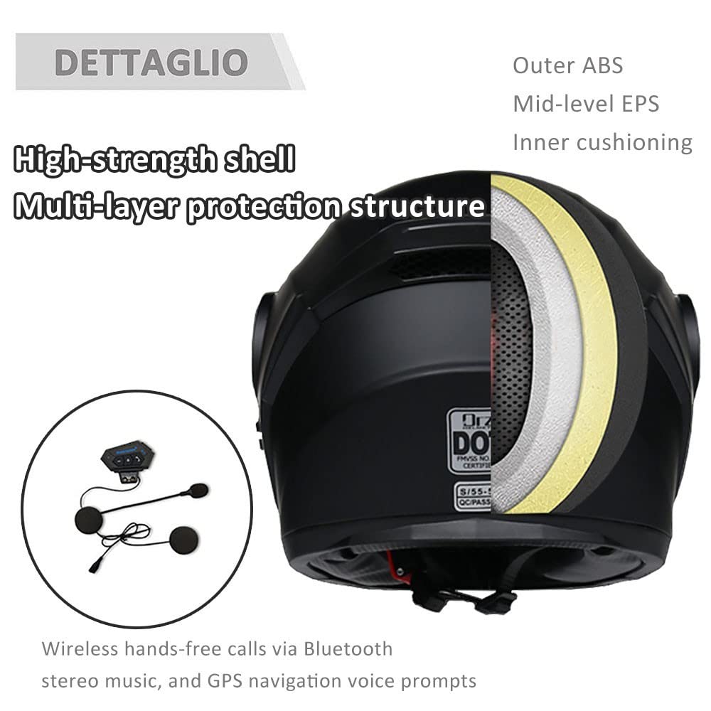 Bluetooth Modular Motorcycle Helmet DOT/ECE Approved Full Face Flip up Anti-Fog Double Visor Built-in Dual Speaker with Microphone W485195