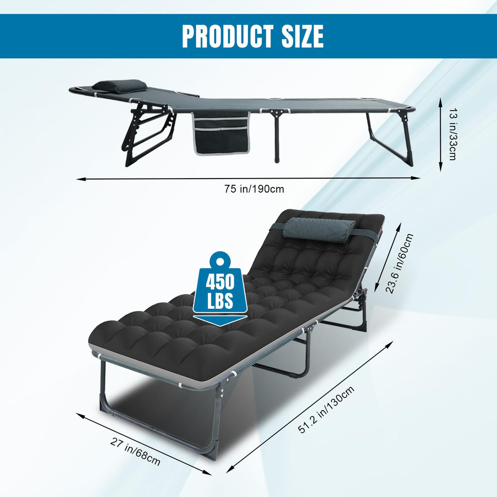 5-Position Folding Camping Cot with Mattress A81342