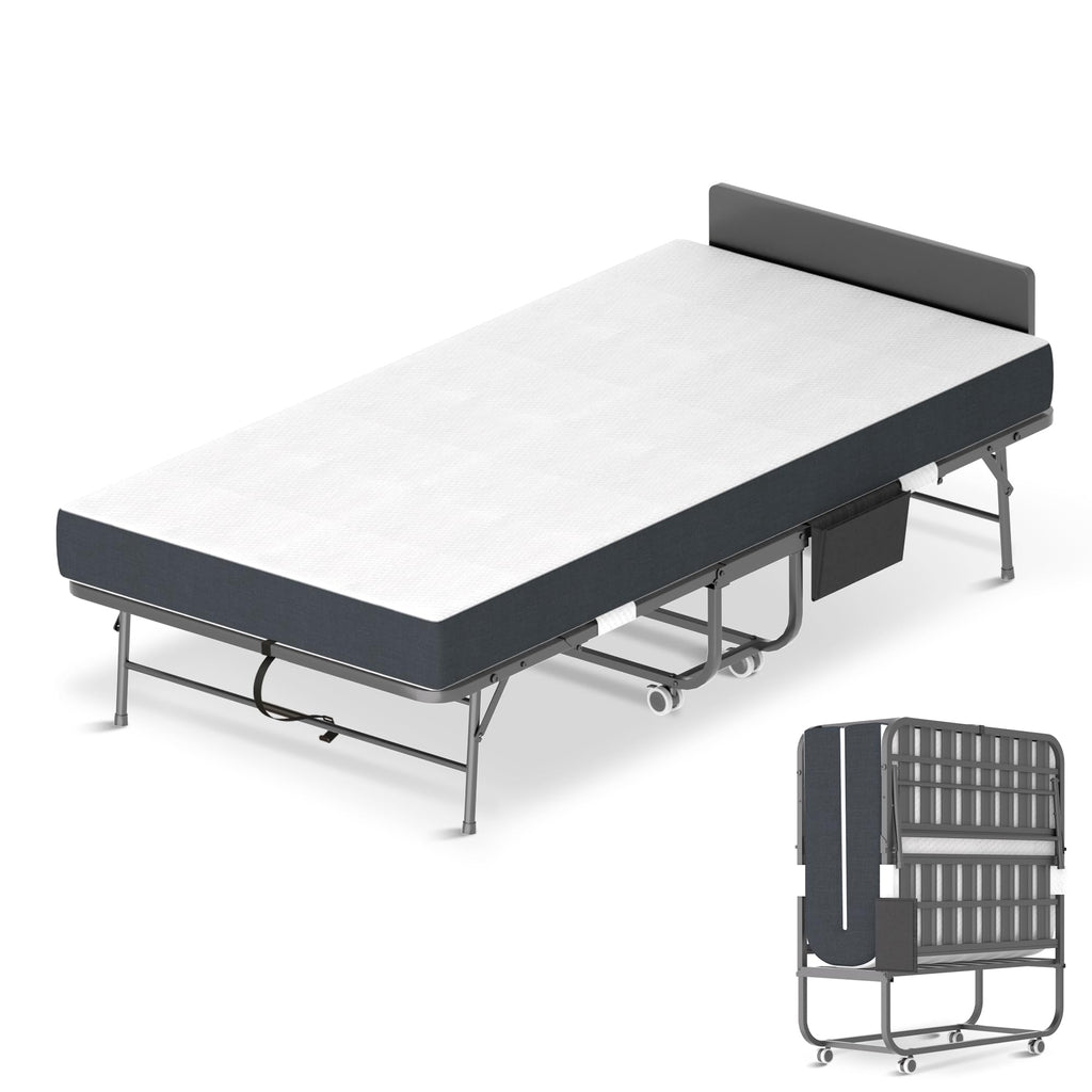 Folding Bed with Mattress & Headboard I2877