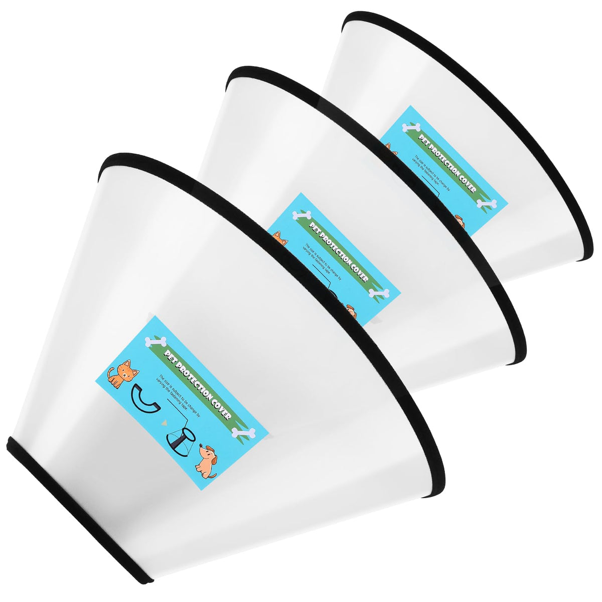 Soft Dog Cone Collar, 3 PCS Adjustable Flexible Plastic E-Collar Z66095
