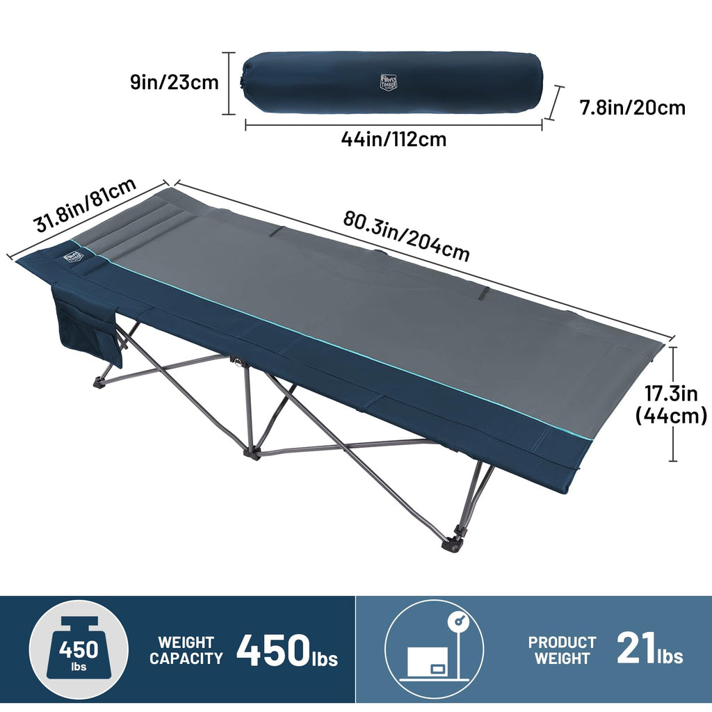 Extra Wide Heavy Duty Camping Cot with Carry Bag S1245