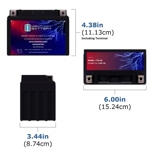 12 Volt 11.2 AH 230 CCA Rechargeable Maintenance Free SLA AGM Motorcycle Battery Pack of 8 D475