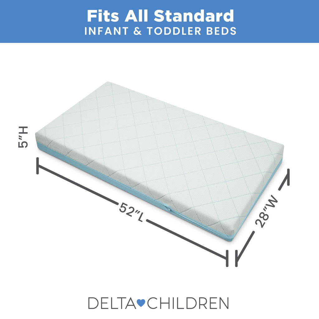 2-Stage Crib and Toddler Mattress with Removable Machine Washable Waterproof Cover J9552