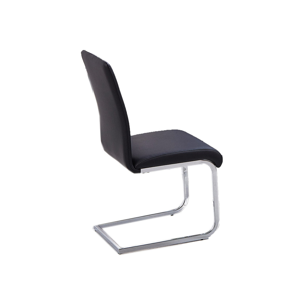 Black Faux Leather Dining Chairs Set of 2 J5479