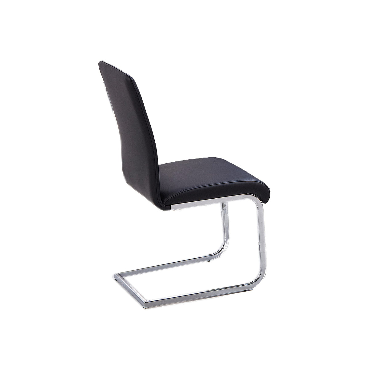 Black Faux Leather Dining Chairs Set of 2 J5479