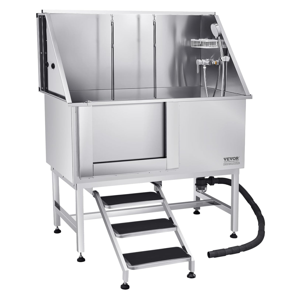 Stainless Steel 50 inch Pet Grooming Tub with Stairs N526479