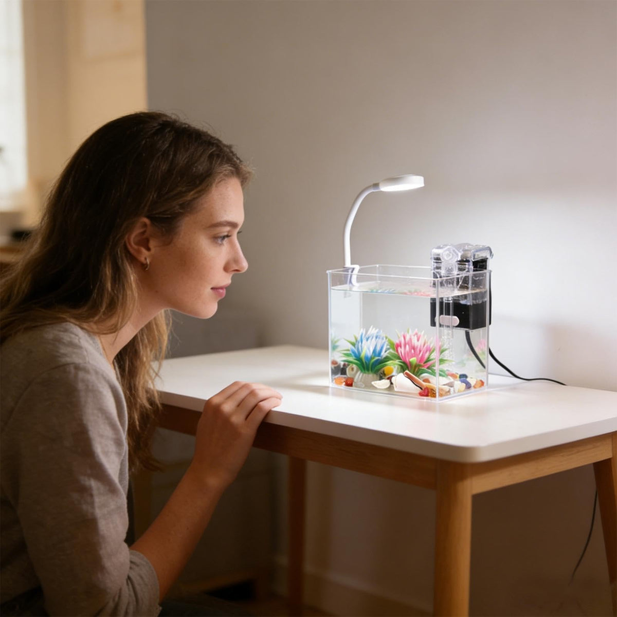 Small Aquarium with LED Lights M1595