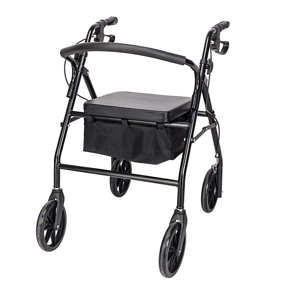Rollator Walker with Seat, 8" Wheels, 286 Pound Capacity E877603