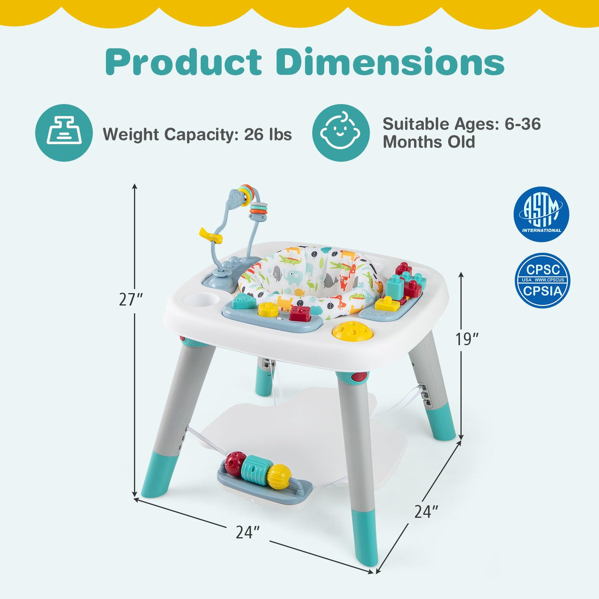 6-in-1 Baby Activity Center with Rotating Seat D12344