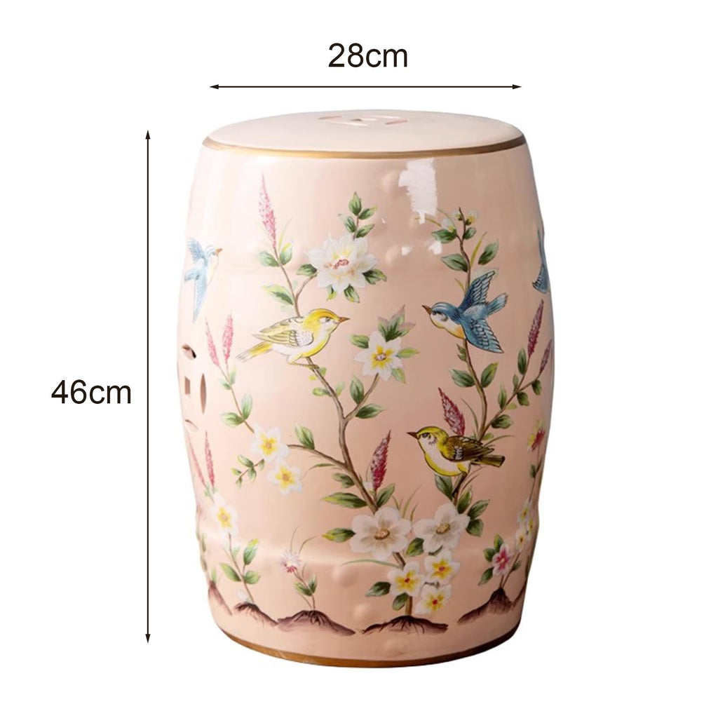 Glazed Ceramic Decorative Garden Stool 28x28x46cm E3372