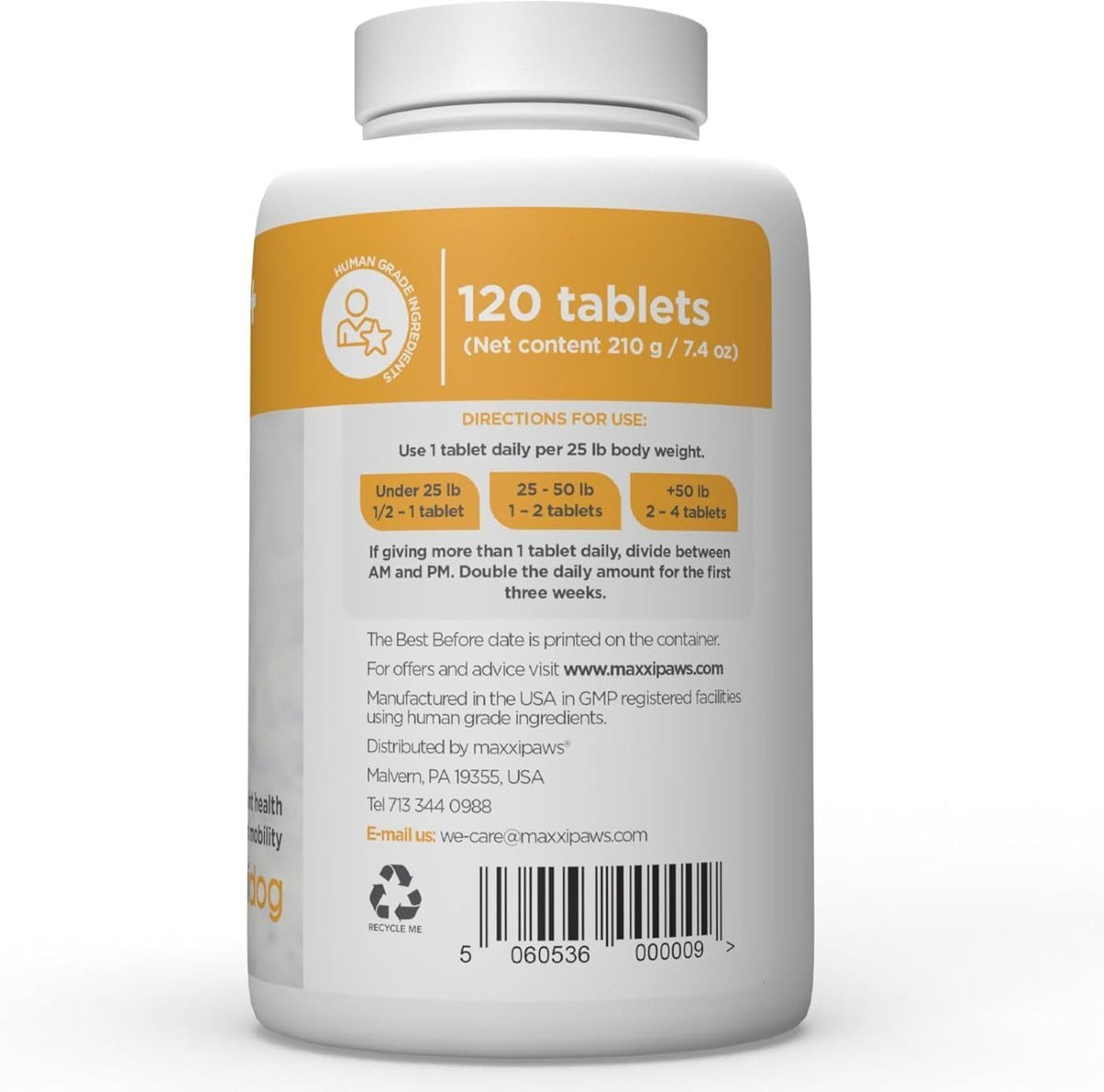 Dog Hip & Joint Support Glucosamine & Collagen 120ct Y34972