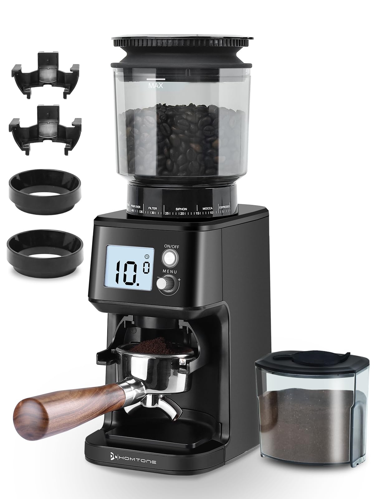 Conical Burr Espresso Coffee Grinder, 51 Settings, Stainless Steel F231