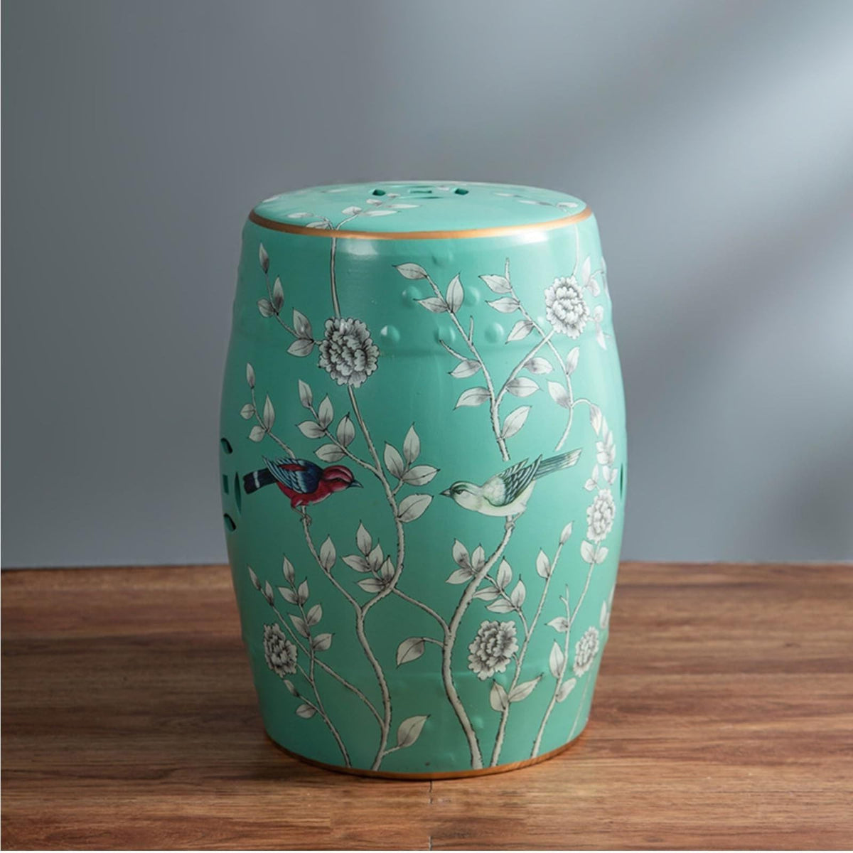 Glazed Ceramic Decorative Garden Stool 28x28x46cm E3372
