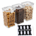3 Pack Airtight Pet Food Storage Containers with Locking Clips L740