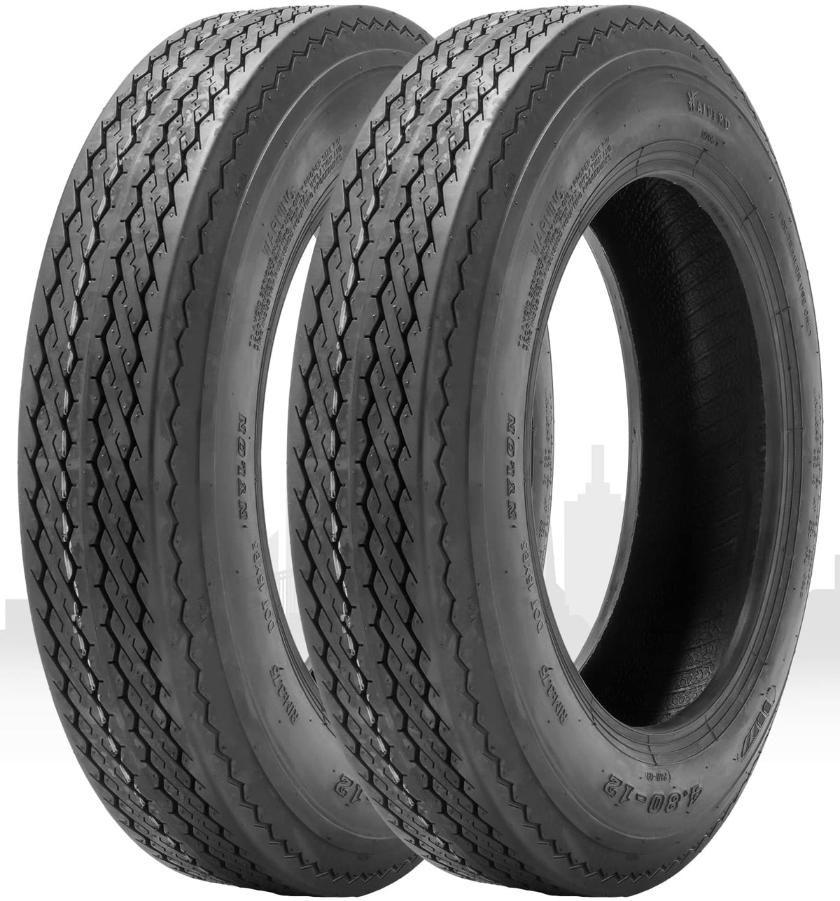 8 Trailer Tires Set of 2 Tubeless 6PR Load Range C Q495