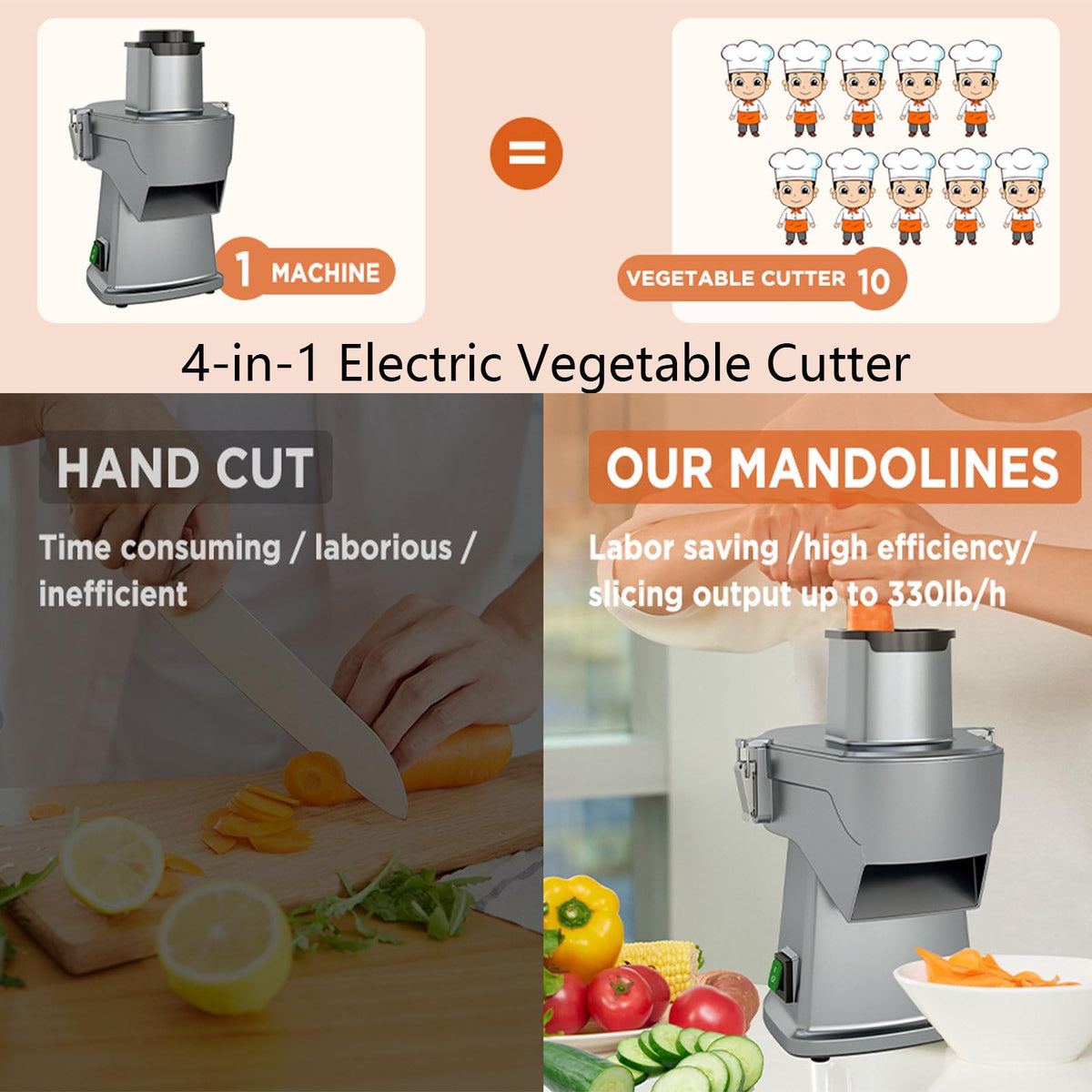 4 in 1 200W Electric Vegetable Slicer E7157