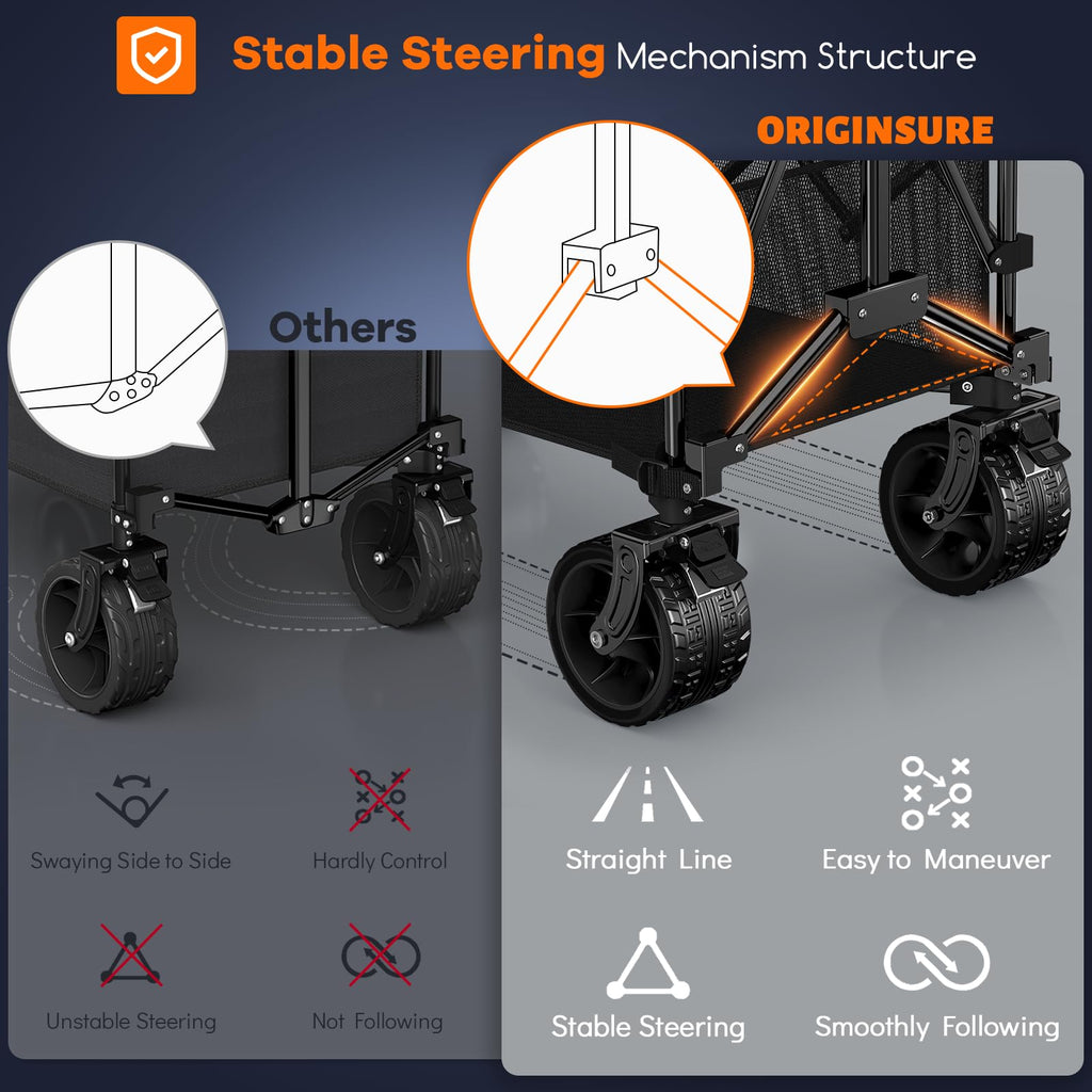 Foldable Double Decker Wagon, 560lbs, Black X168263