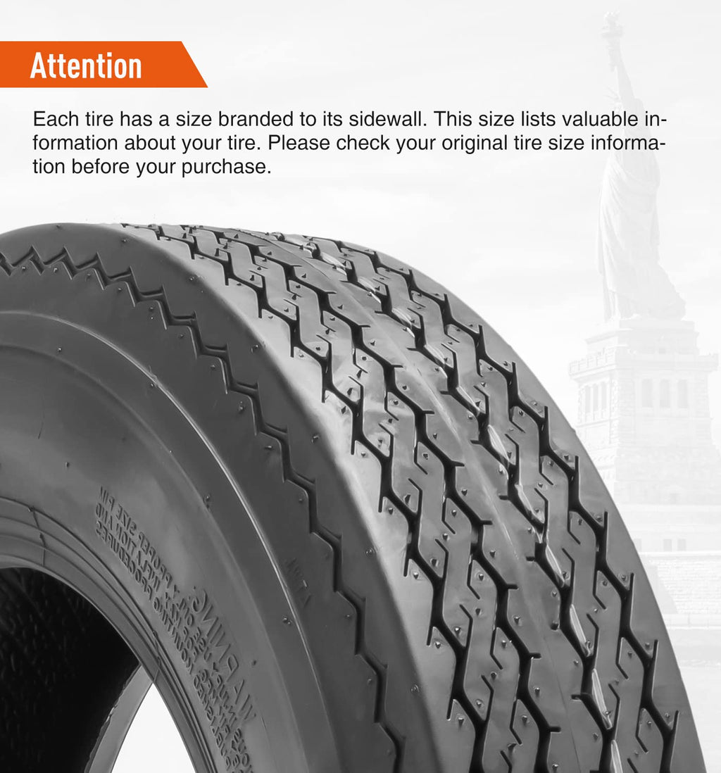 8 Trailer Tires Set of 2 Tubeless 6PR Load Range C Q495