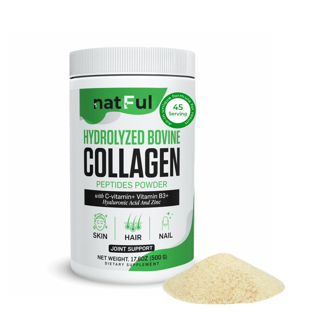Hydrolyzed Bovine Collagen Peptides Powder with Vitamin C, Hyaluronic Acid, Zinc & B3 T409