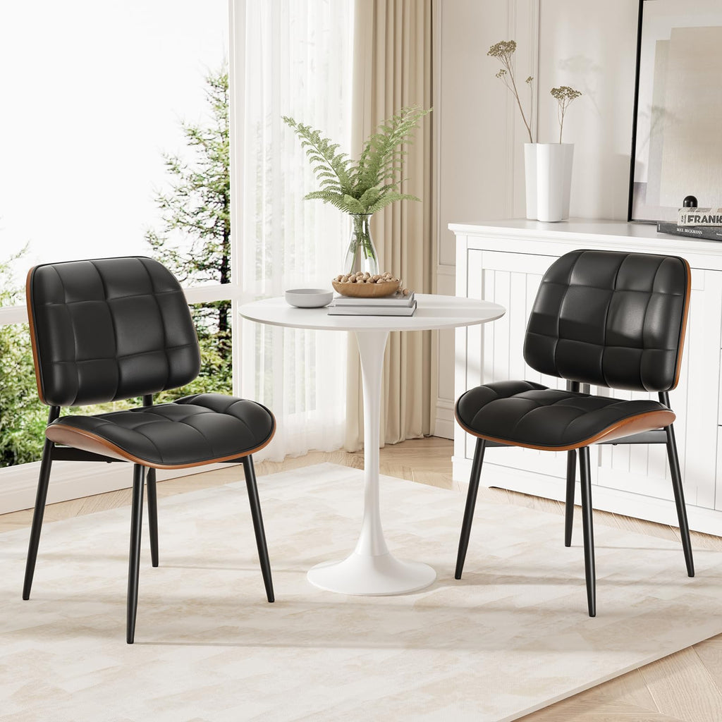 Black Faux Leather Dining Chairs Set of 4 O311094