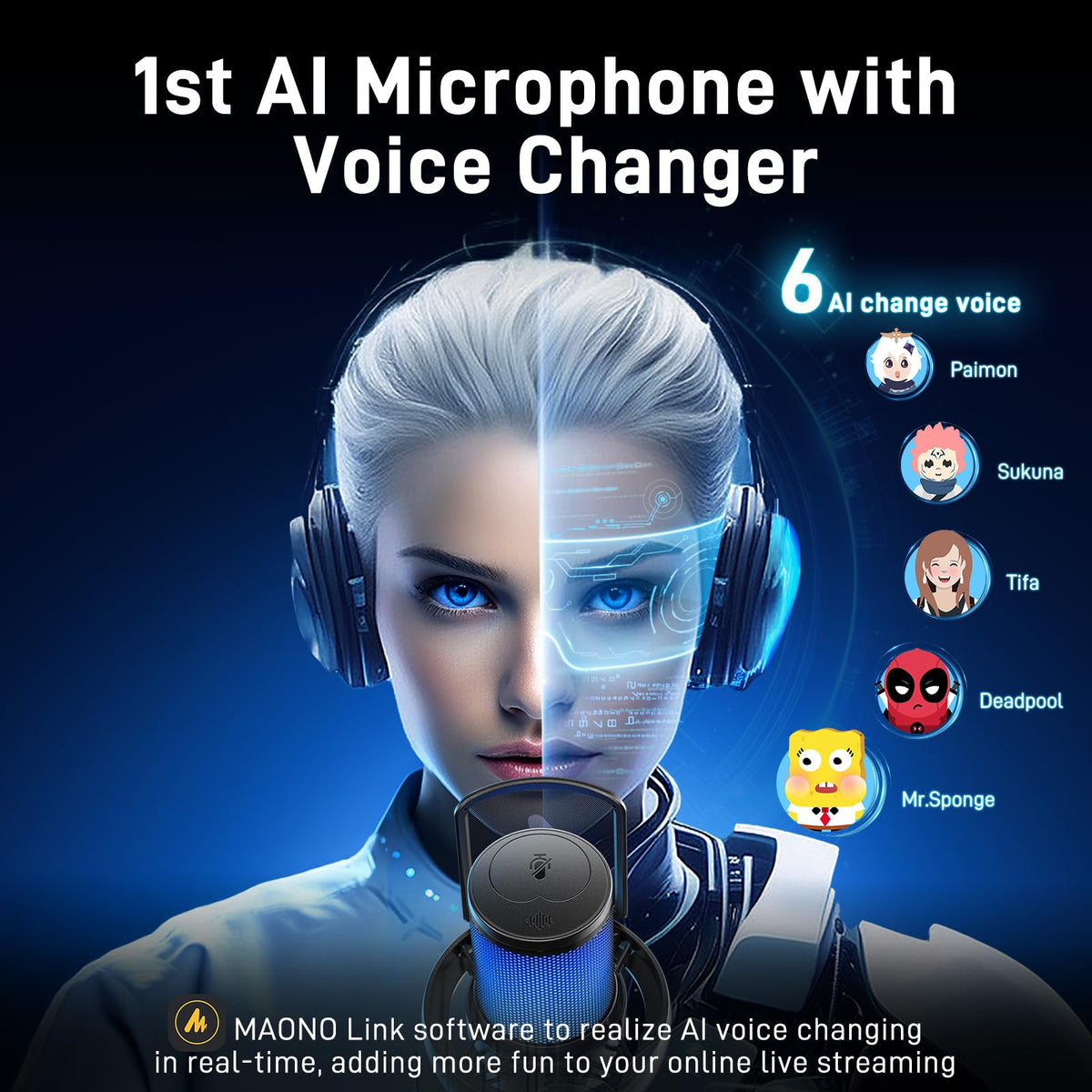 Wireless RGB Condenser Microphone with Boom Arm B816