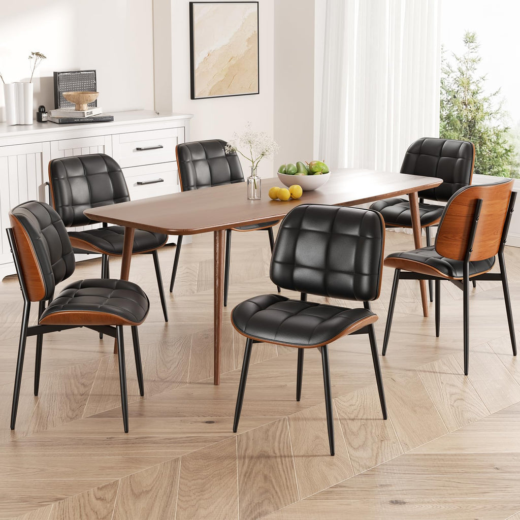 Black Faux Leather Dining Chairs Set of 4 O311094