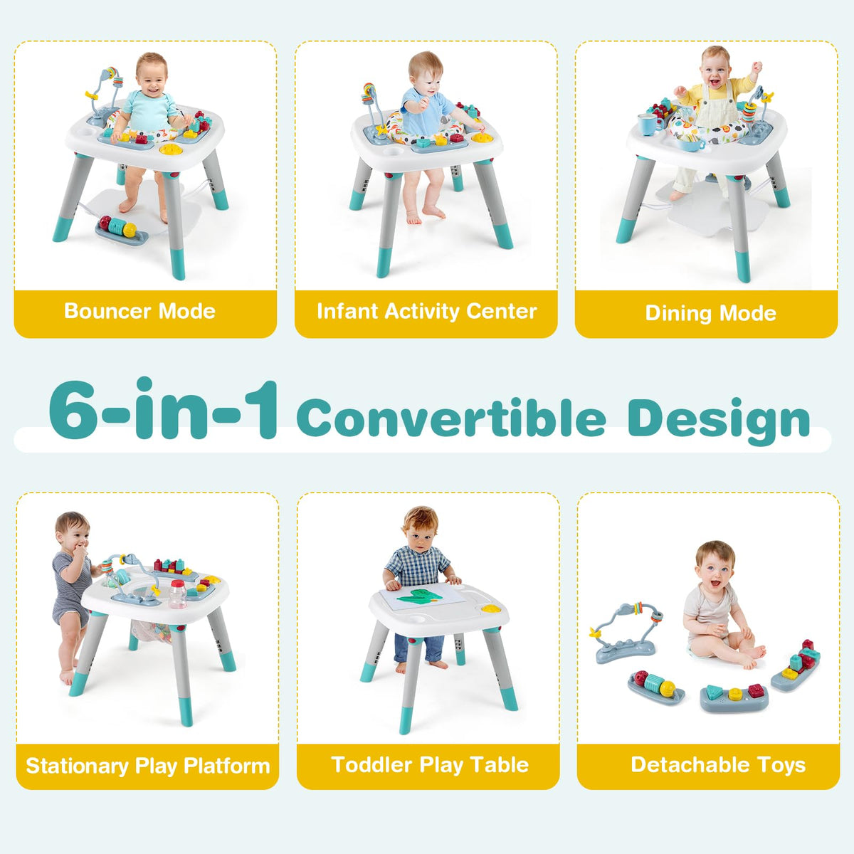 6-in-1 Baby Activity Center with Rotating Seat D12344